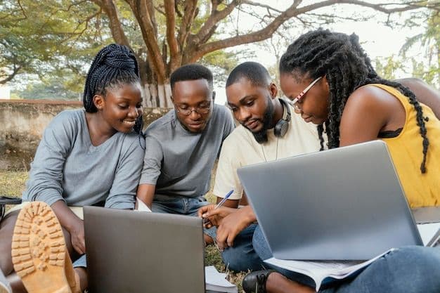Young Africans utilizing digital connectivity