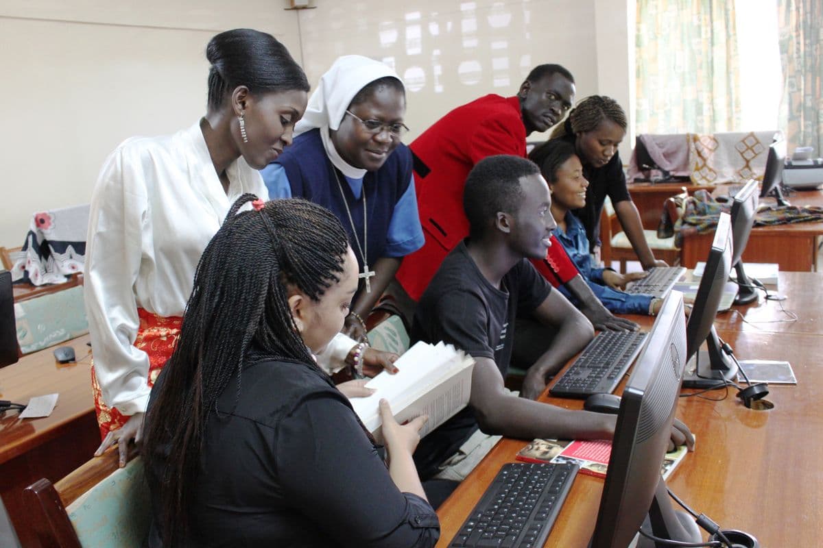 Students utilizing connected devices